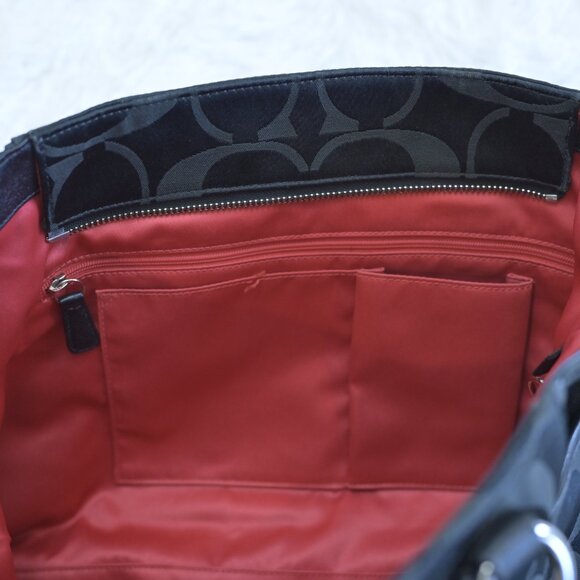 Coach Poppy Signature Book Tote Black Red Lining F0920-14364 - Picture 8 of 8